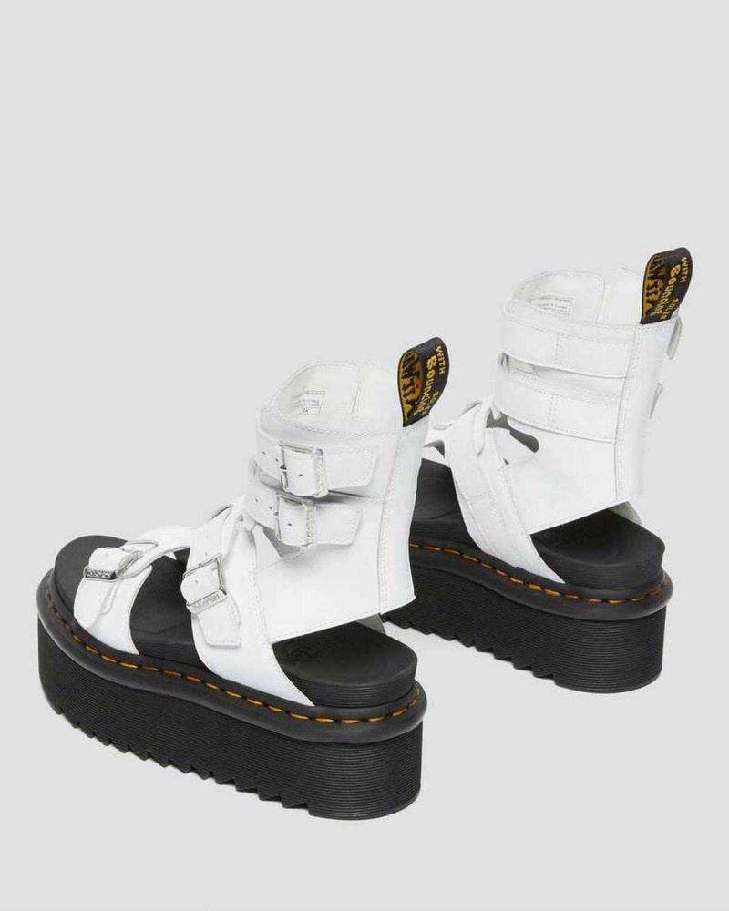 Black DR Martens Giavanna Leather Platform Gladiator Sandals | 3845XZPRE