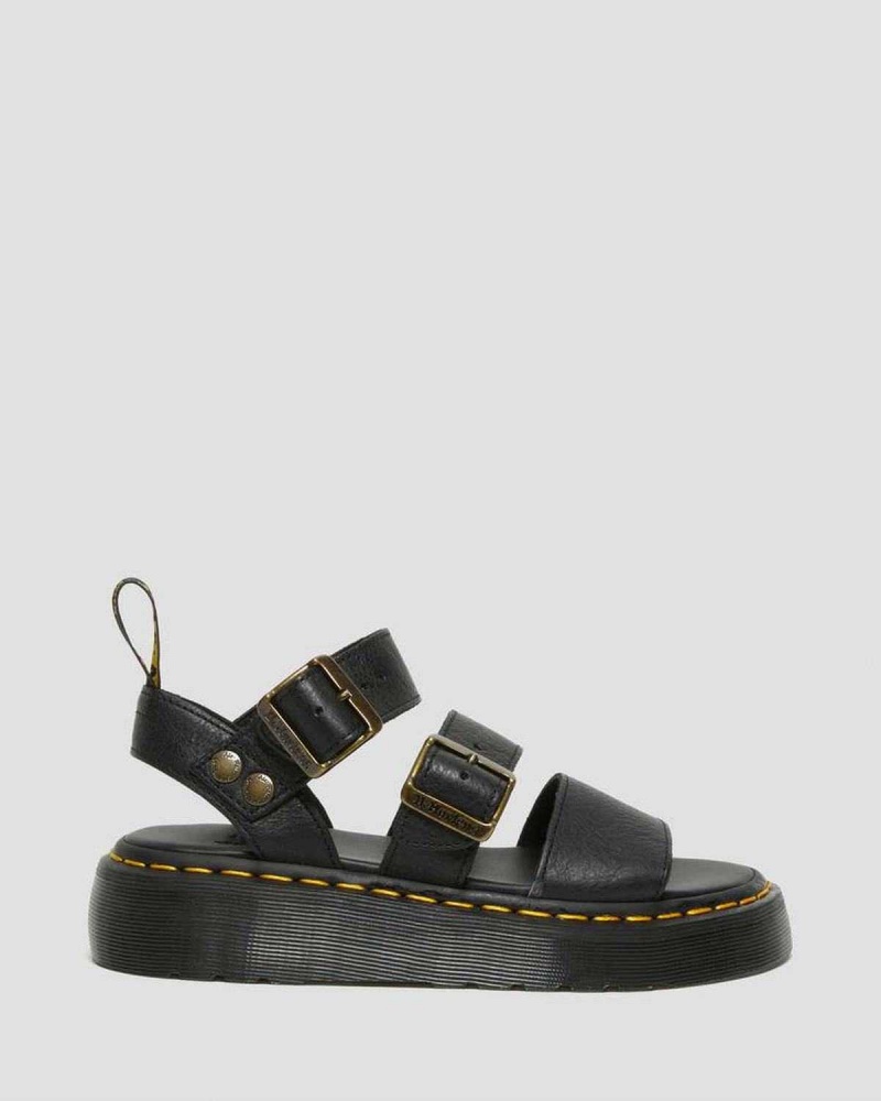 Black DR Martens Gryphon Platform Gladiator Sandals | 8460PEAIT