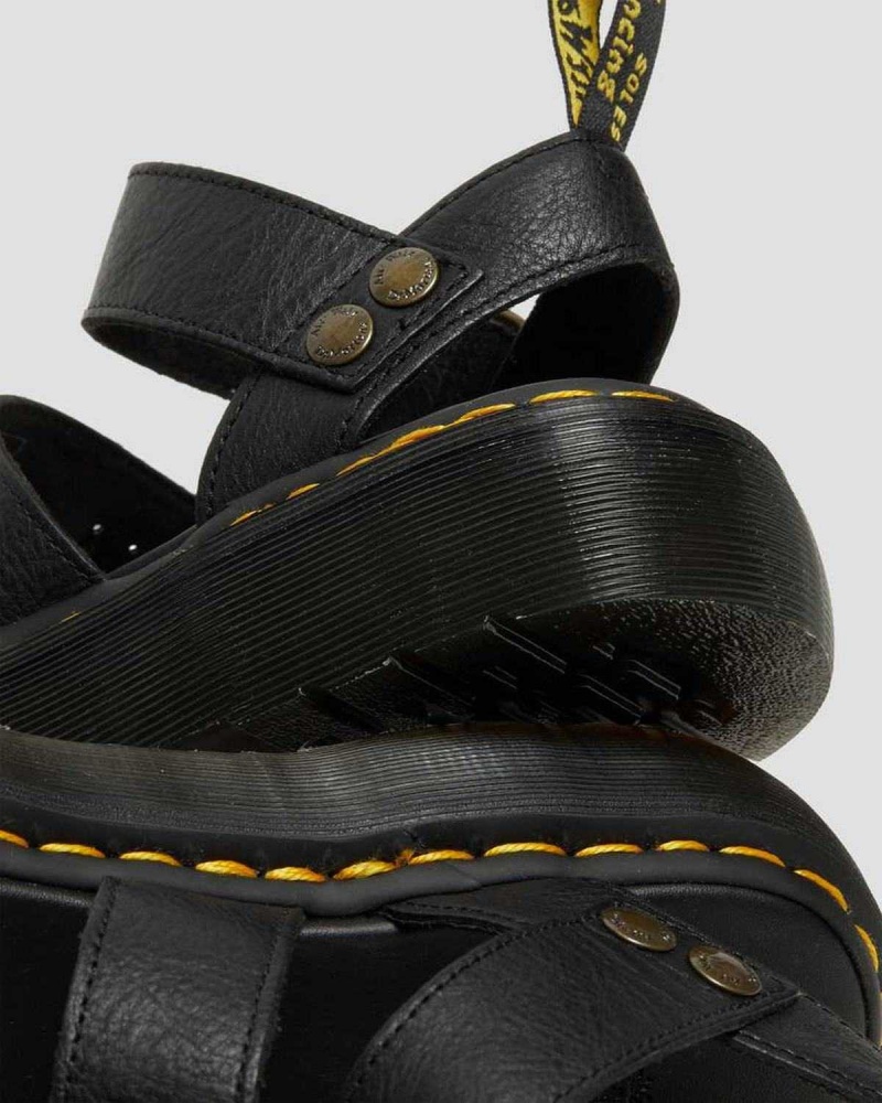 Black DR Martens Gryphon Platform Gladiator Sandals | 4215UFESX