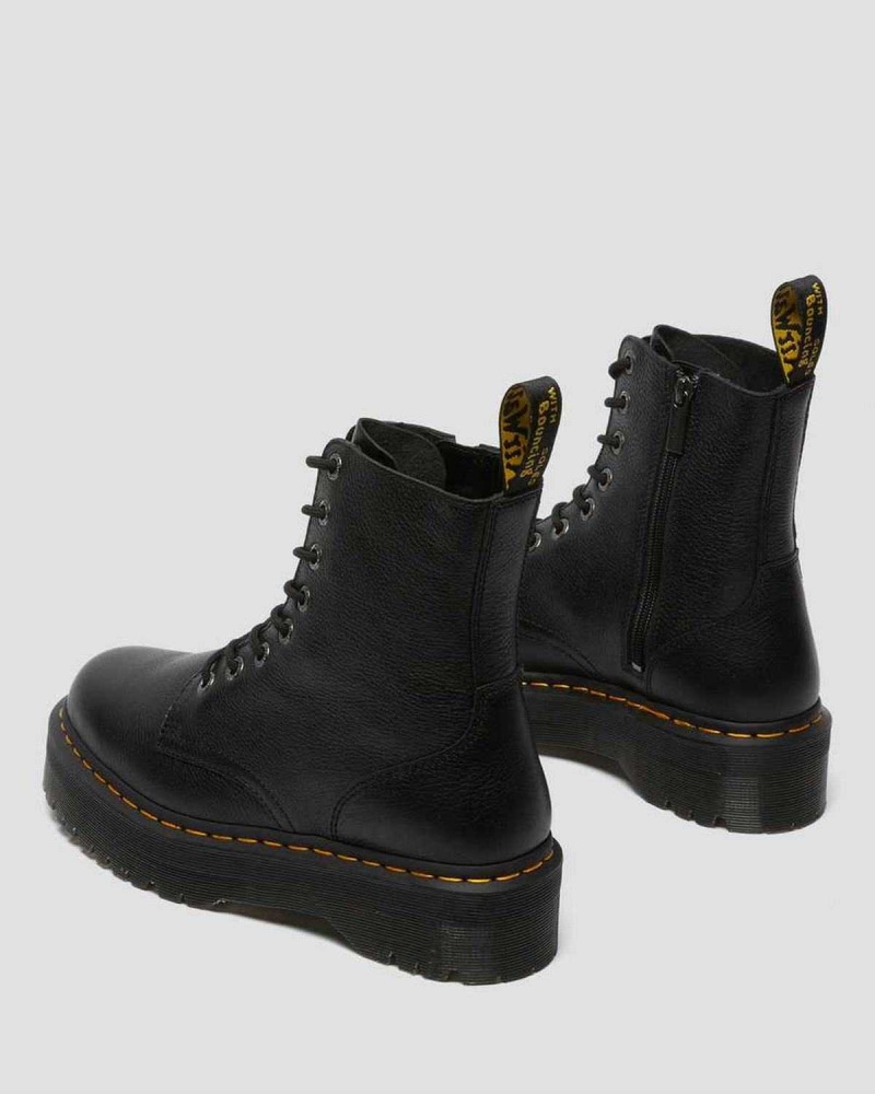 Black DR Martens Jadon III Pisa Leather Platform Boots | 4980NMUJV