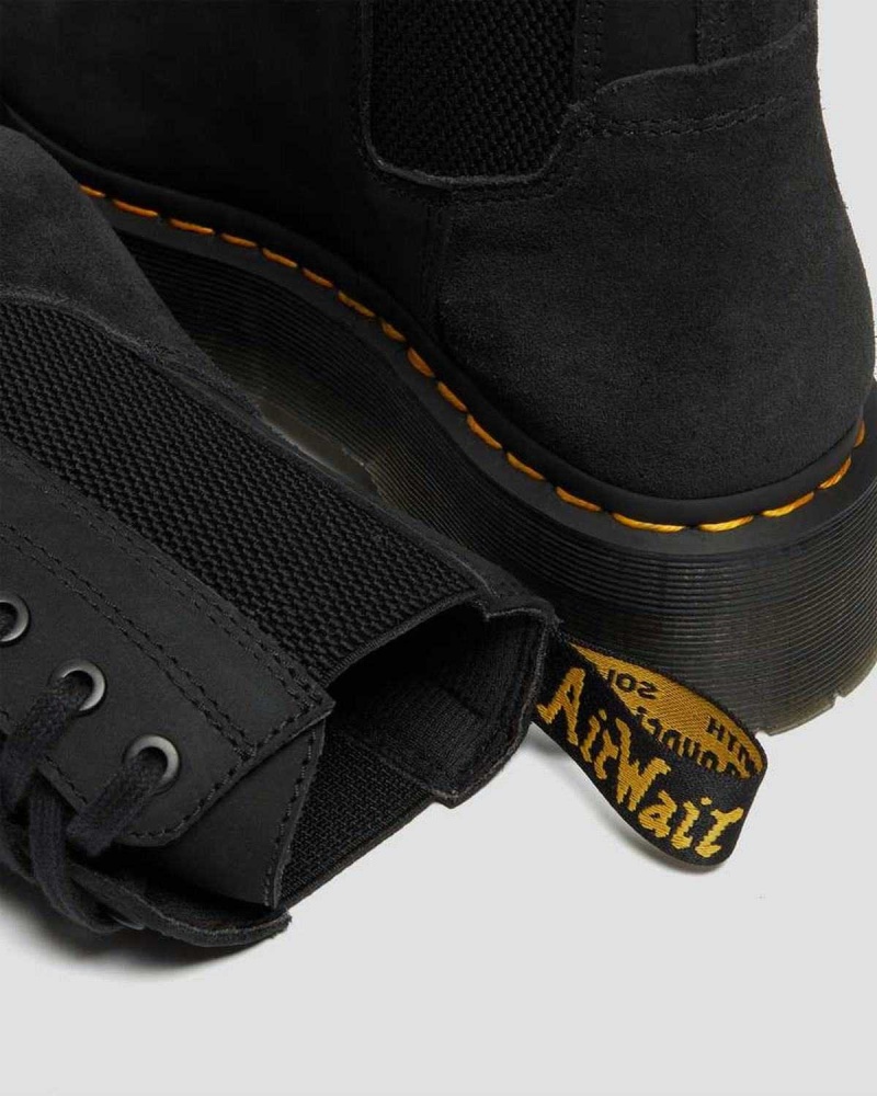 Black DR Martens Jadon Nubuck Leather Platform Boots | 4185PERYU