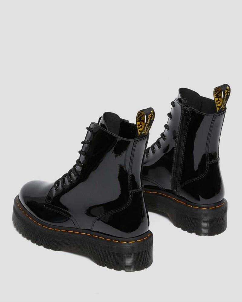 Black DR Martens Jadon Patent Leather Platform Boots | 3901IDGOL