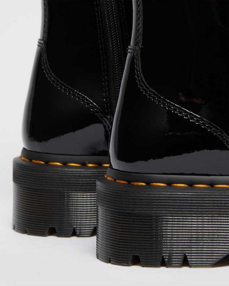 Black DR Martens Jadon Patent Leather Platform Boots | 3901IDGOL