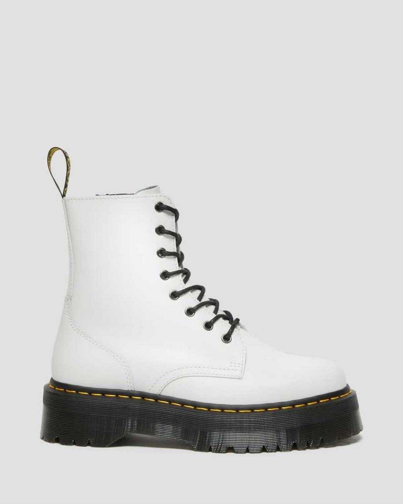 Black DR Martens Jadon Smooth Leather Platform Boots | 6071HXOUT