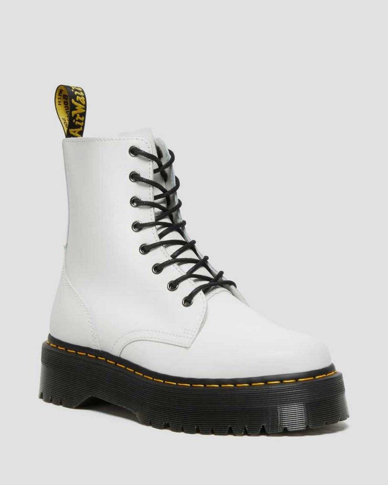 Black DR Martens Jadon Smooth Leather Platform Boots | 6071HXOUT