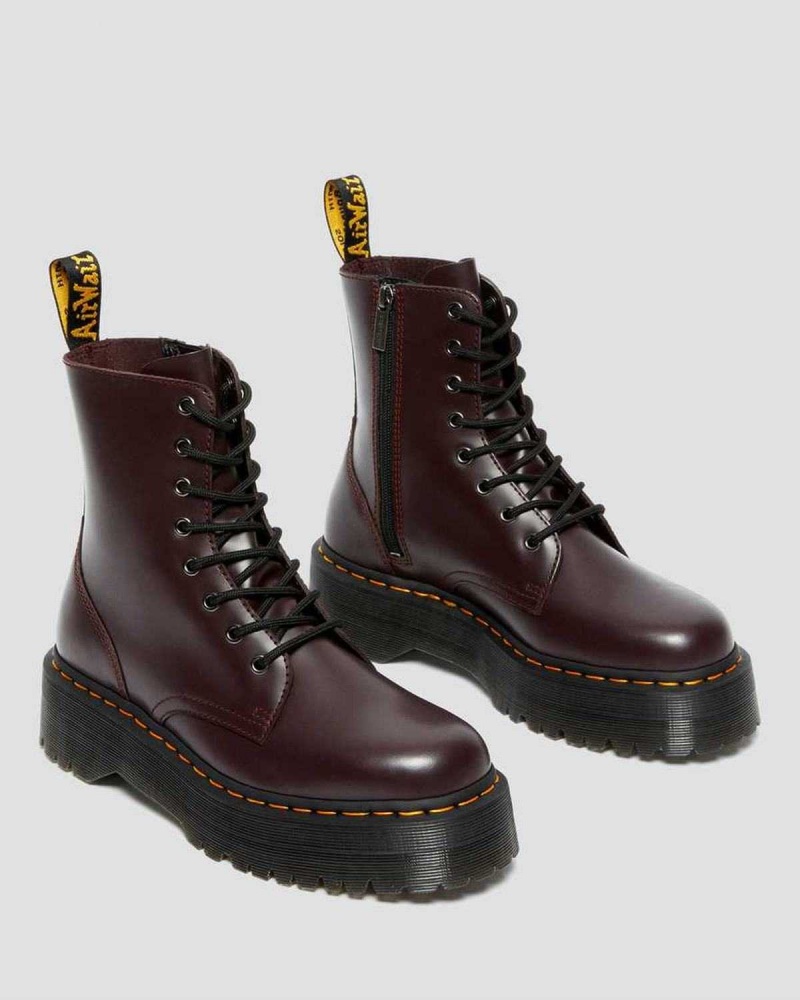 Black DR Martens Jadon Smooth Leather Platform Boots | 5827IYOLE