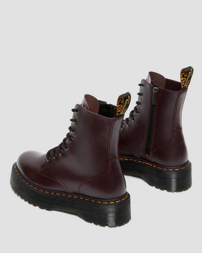 Black DR Martens Jadon Smooth Leather Platform Boots | 5827IYOLE