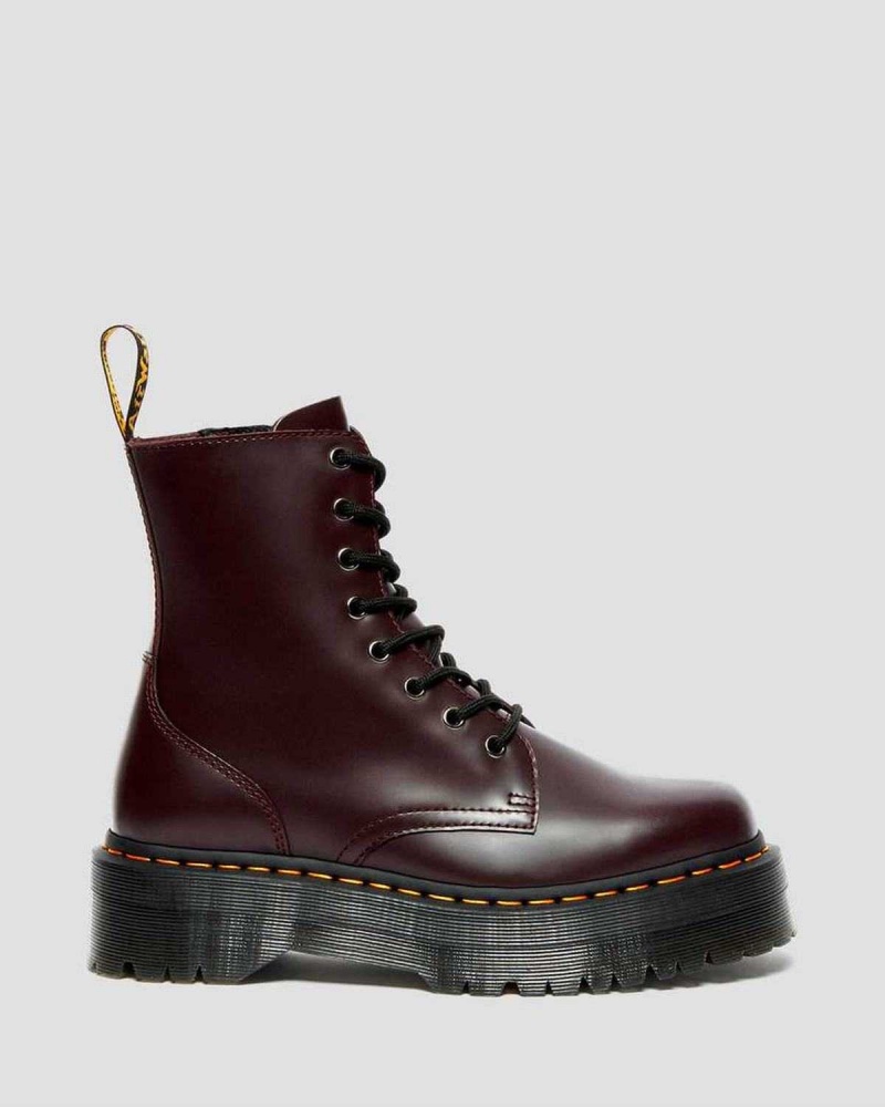 Black DR Martens Jadon Smooth Leather Platform Boots | 5827IYOLE