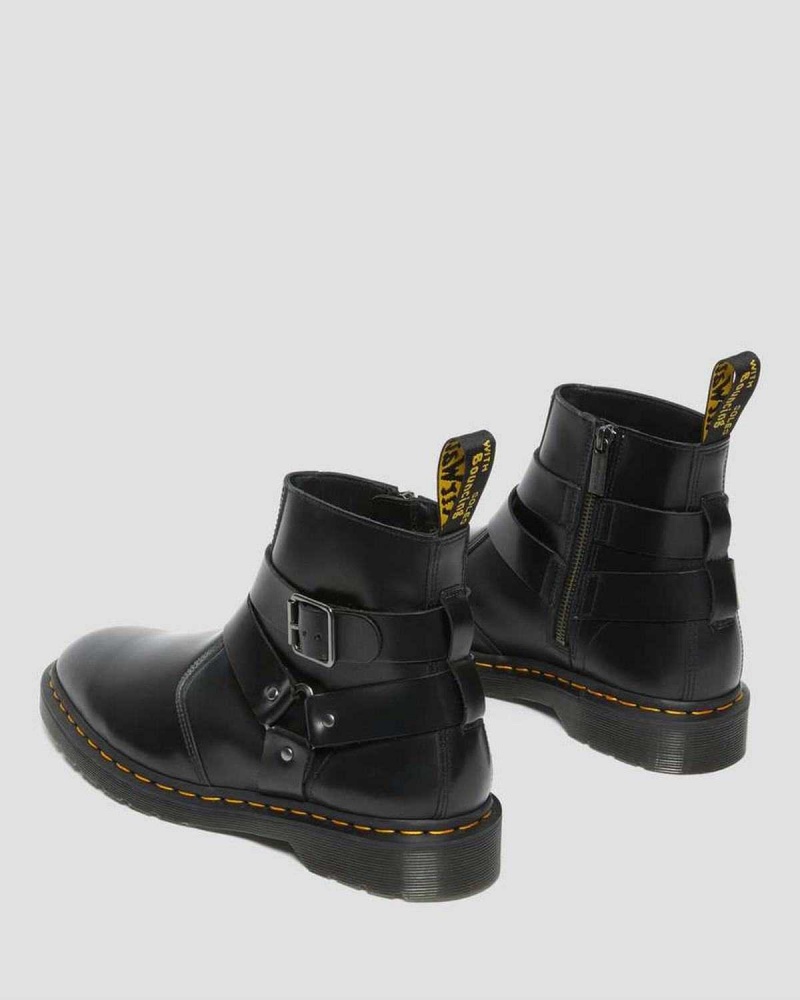 Black DR Martens Jaimes Leather Harness Chelsea Boots | 5768OSYCV