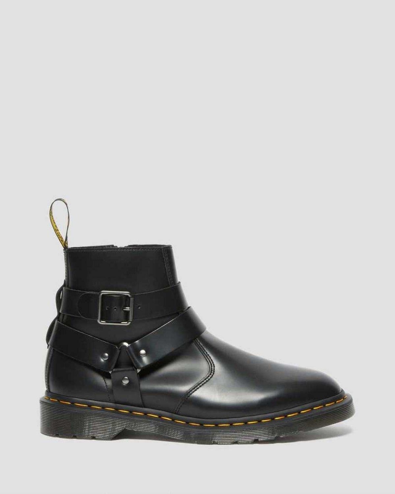 Black DR Martens Jaimes Leather Harness Chelsea Boots | 5768OSYCV