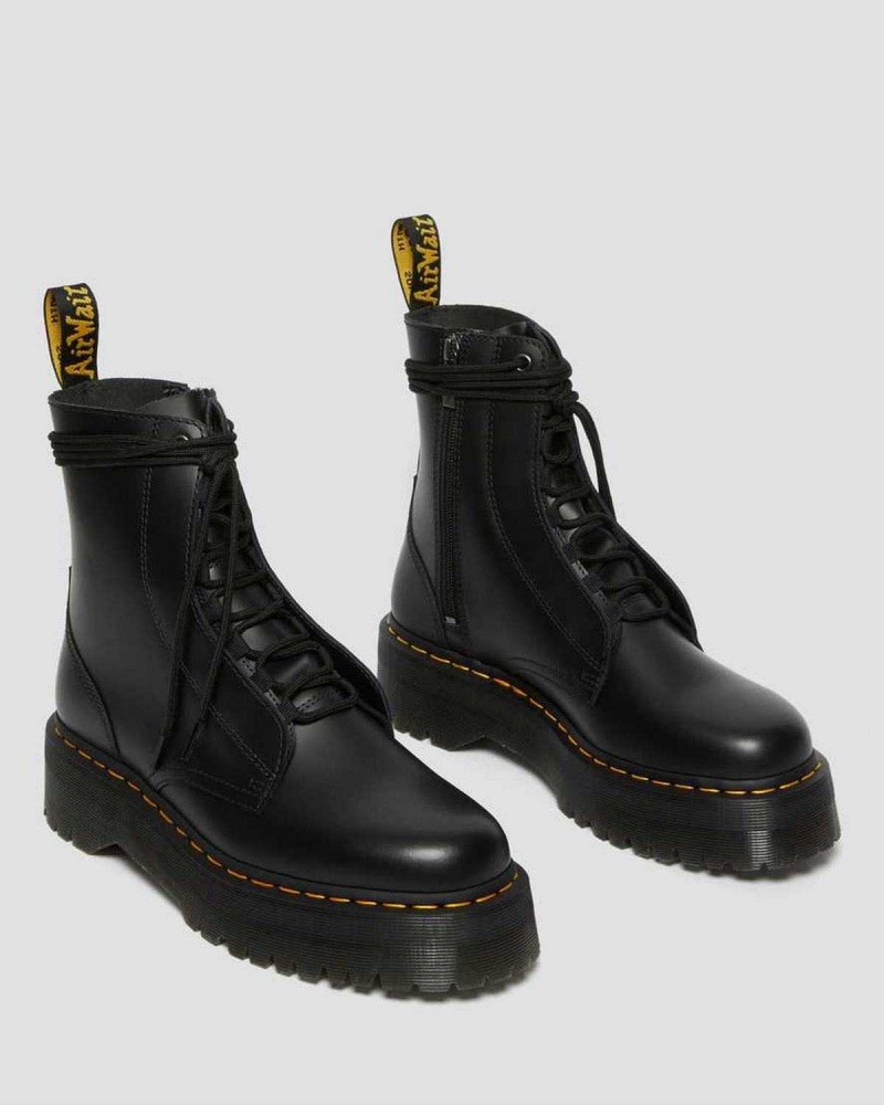 Black DR Martens Jarrick Smooth Leather Platform Boots | 3875UAIYL