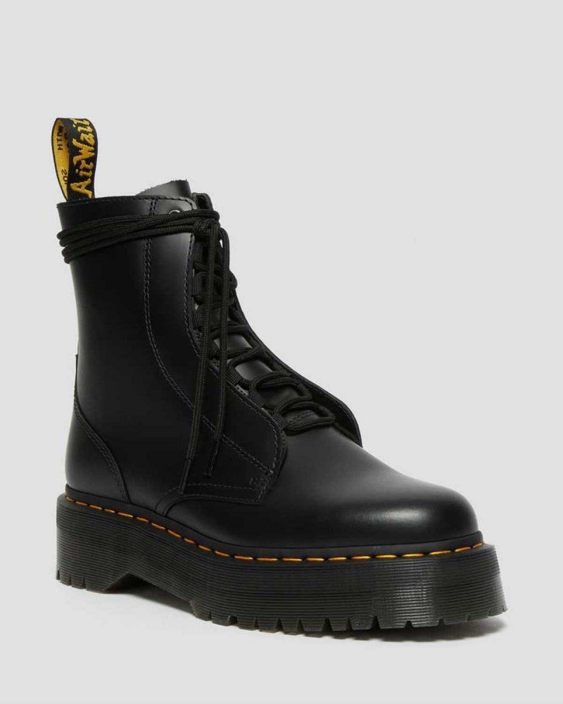 Black DR Martens Jarrick Smooth Leather Platform Boots | 3875UAIYL