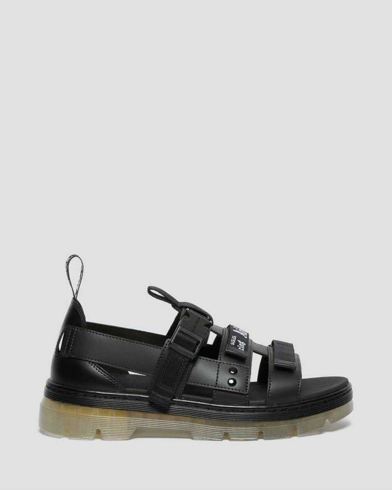 Black DR Martens Pearson Iced Casual Sandals | 6703LMNCO