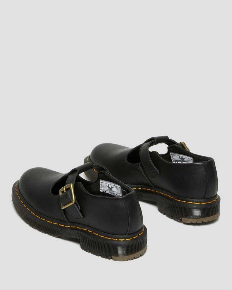 Black DR Martens Polley Slip Resistant Mary Jane Shoes | 6193IHQRY