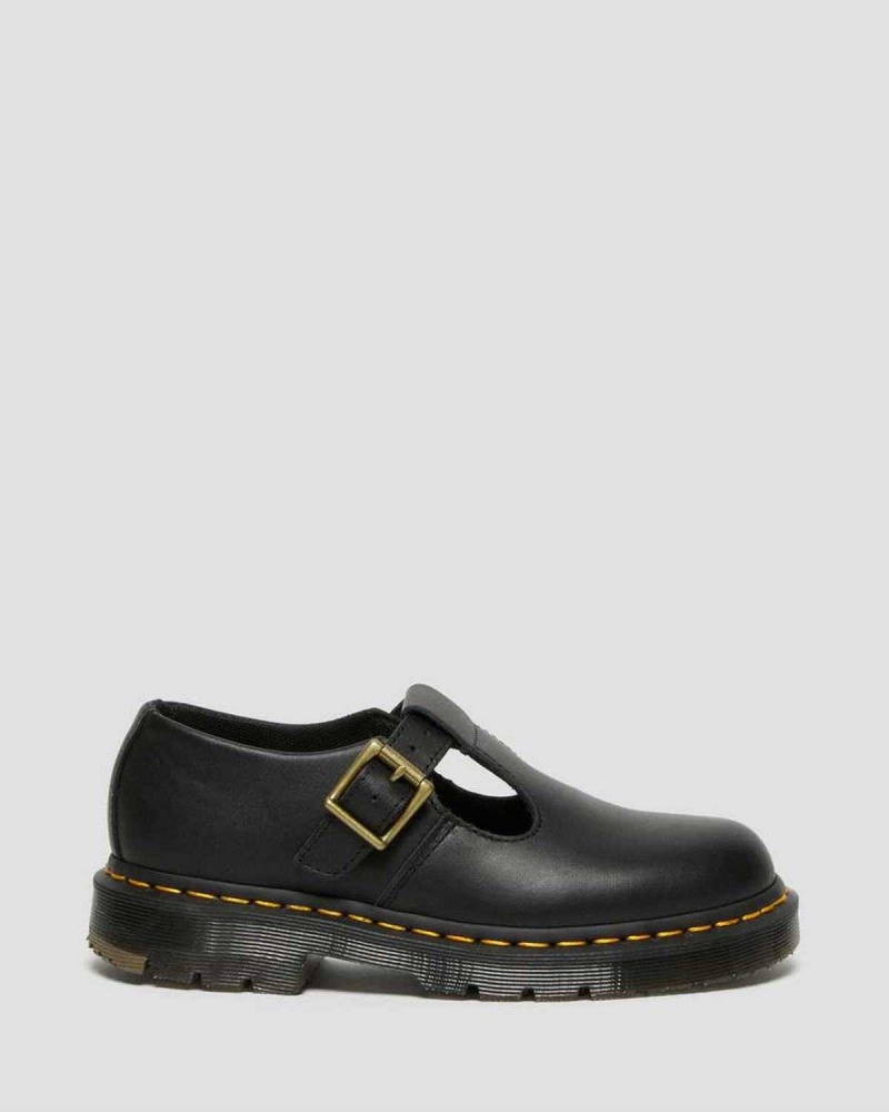 Black DR Martens Polley Slip Resistant Mary Jane Shoes | 6193IHQRY