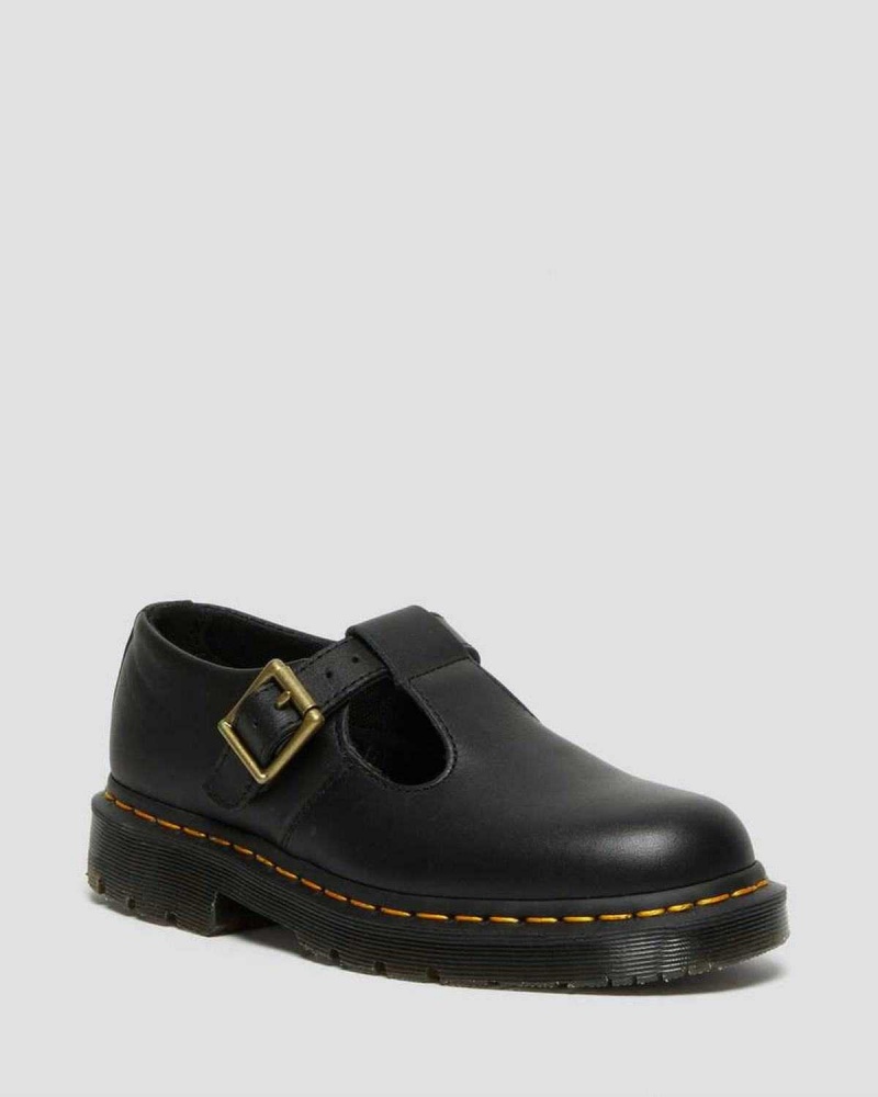 Black DR Martens Polley Slip Resistant Mary Jane Shoes | 6193IHQRY