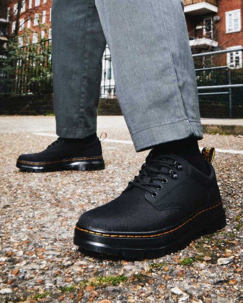 Black DR Martens Reeder Utility Shoes | 0376YCEOW