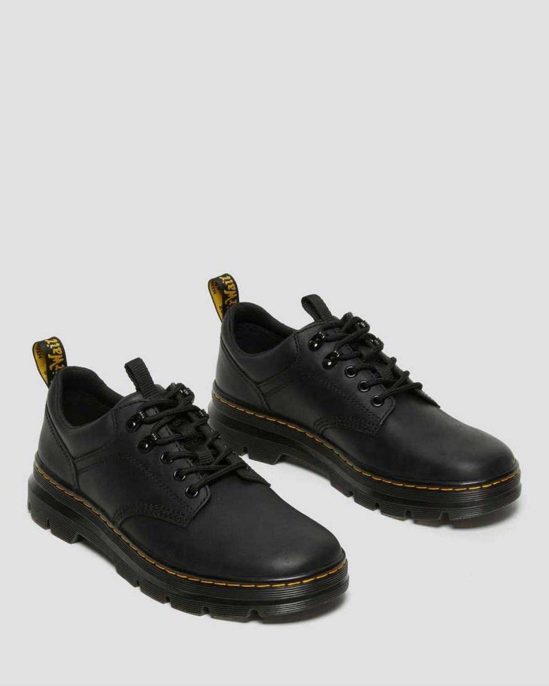 Black DR Martens Reeder Wyoming Leather Utility Shoes | 9134HJEXZ