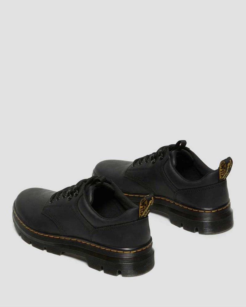 Black DR Martens Reeder Wyoming Leather Utility Shoes | 9134HJEXZ