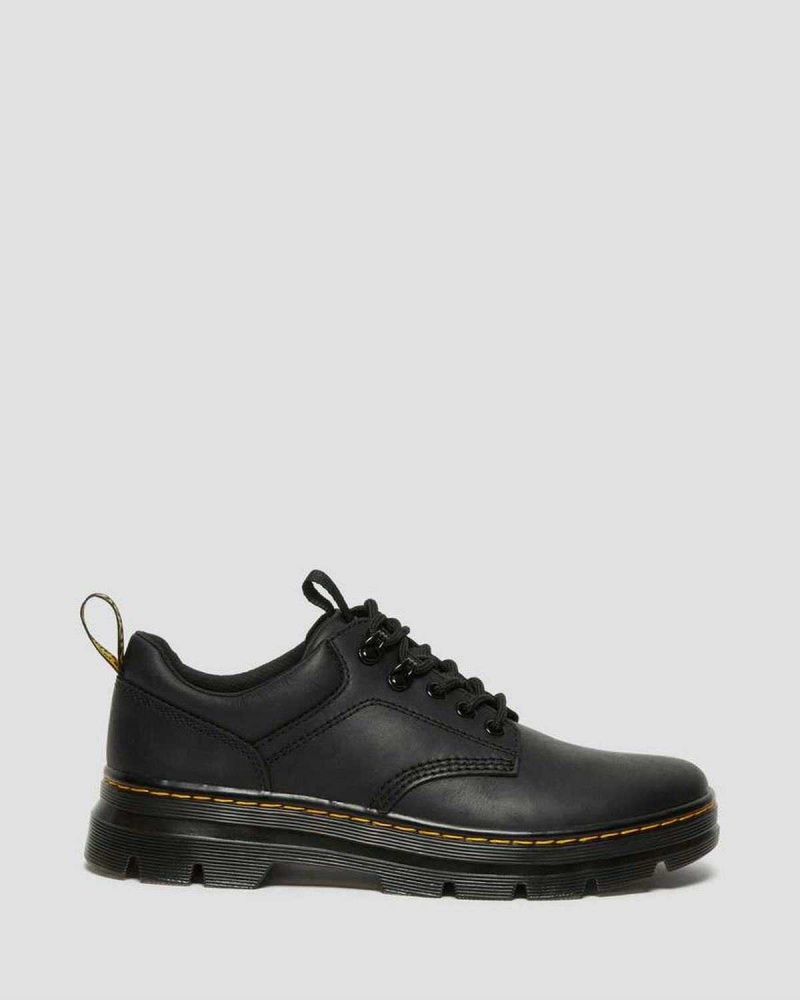 Black DR Martens Reeder Wyoming Leather Utility Shoes | 9134HJEXZ