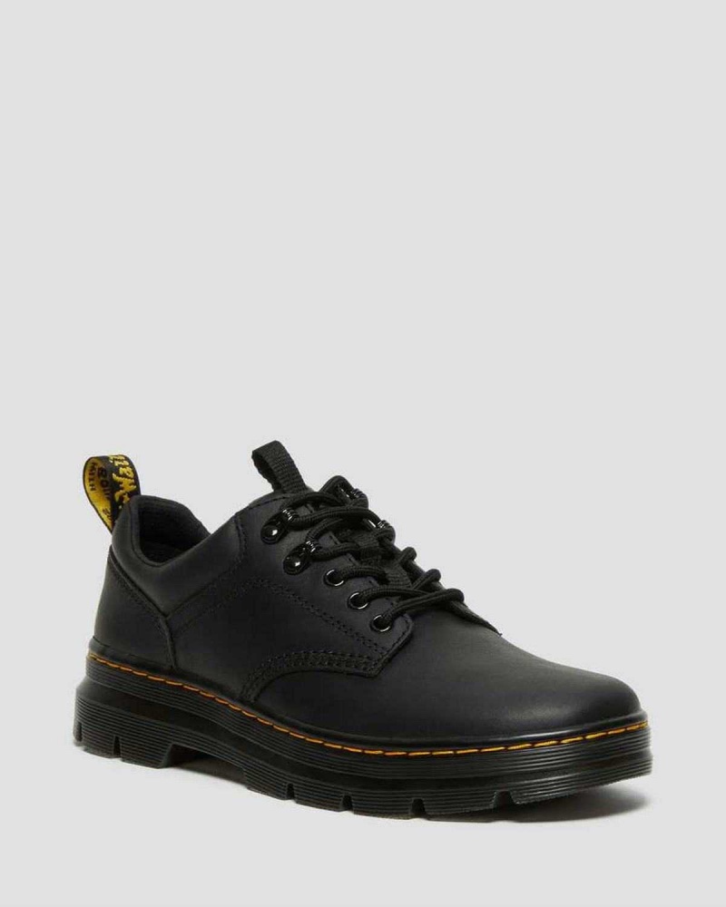 Black DR Martens Reeder Wyoming Leather Utility Shoes | 9134HJEXZ