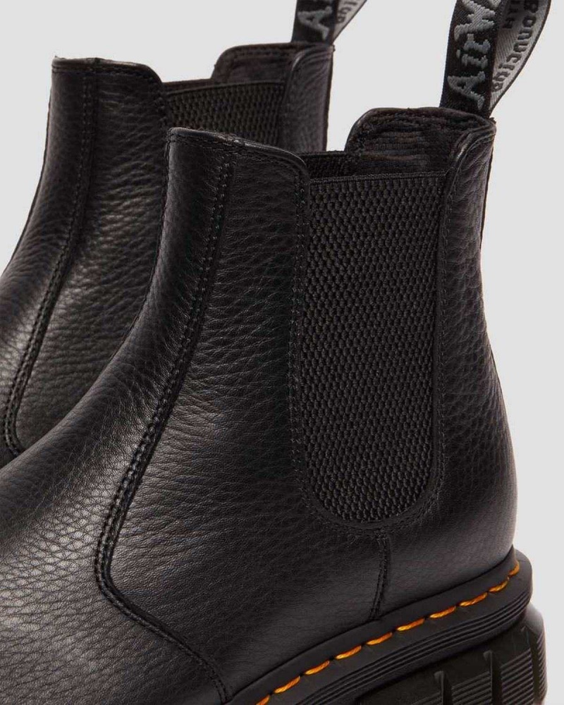 Black DR Martens Rikard Lunar Leather Chelsea Boots | 3296MUIKC