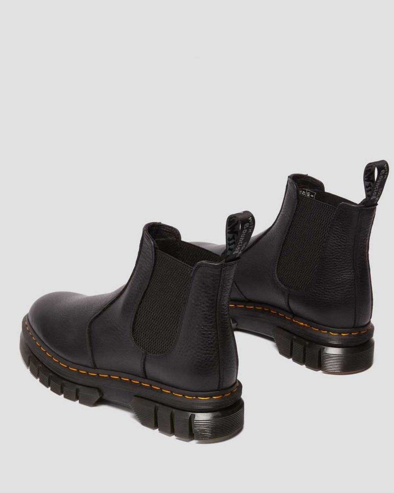 Black DR Martens Rikard Lunar Leather Chelsea Boots | 3296MUIKC