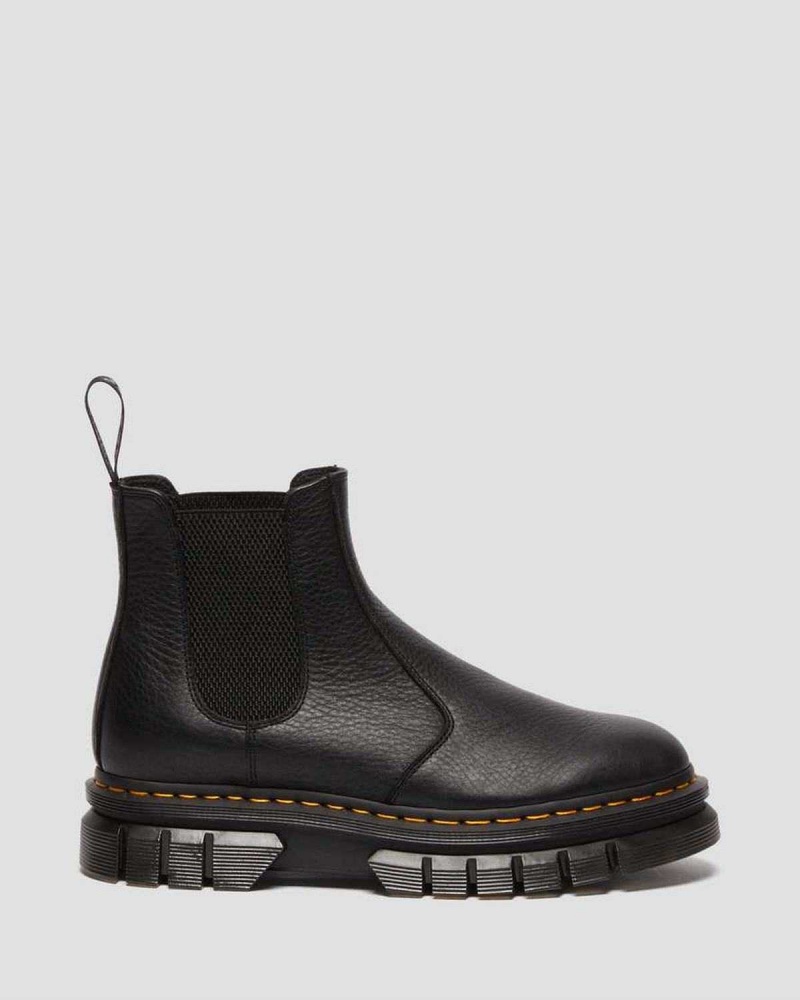 Black DR Martens Rikard Lunar Leather Chelsea Boots | 3296MUIKC