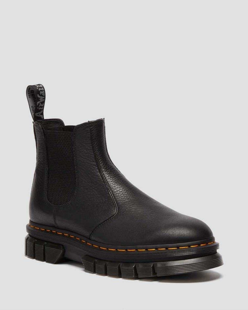 Black DR Martens Rikard Lunar Leather Chelsea Boots | 3296MUIKC