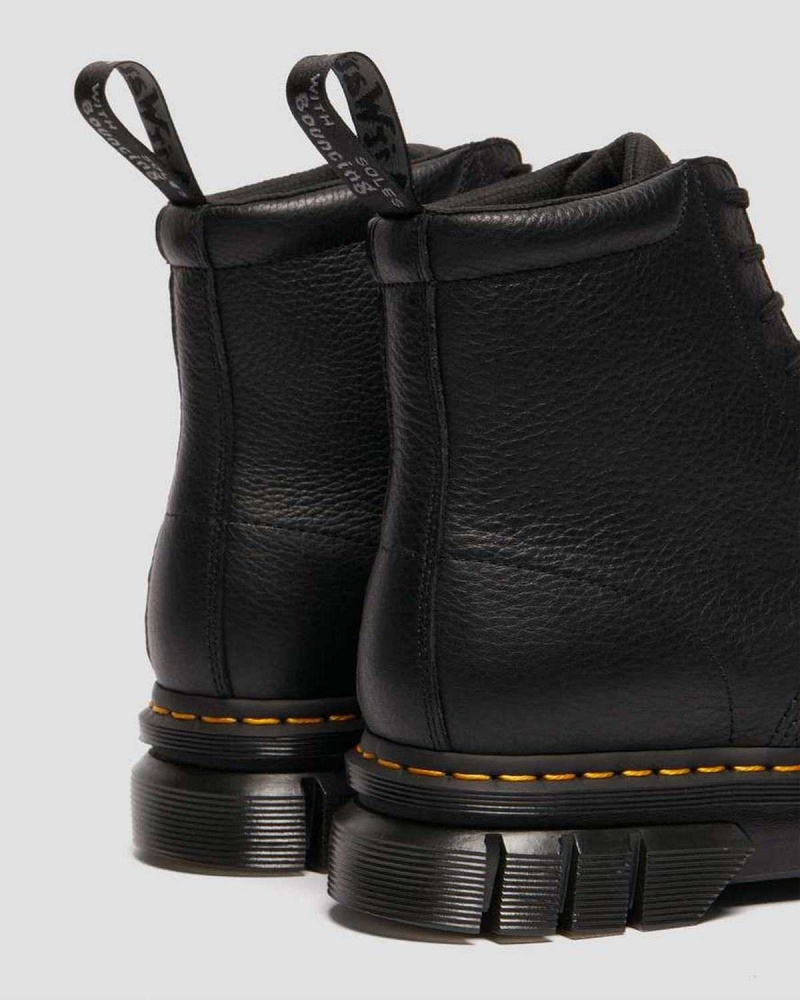 Black DR Martens Rikard Lunar Leather Platform Boots | 5610HWGNV