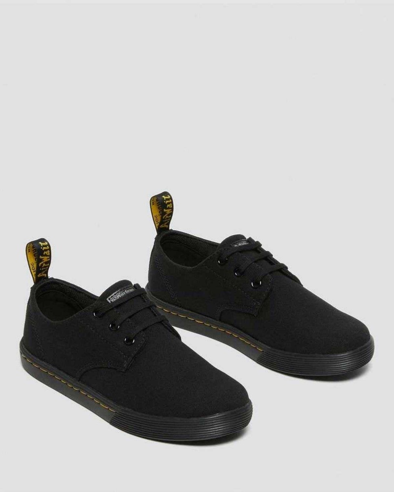 Black DR Martens Santanita Canvas Casual Shoes | 0457ZLXIV