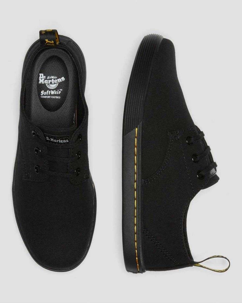 Black DR Martens Santanita Canvas Casual Shoes | 0457ZLXIV