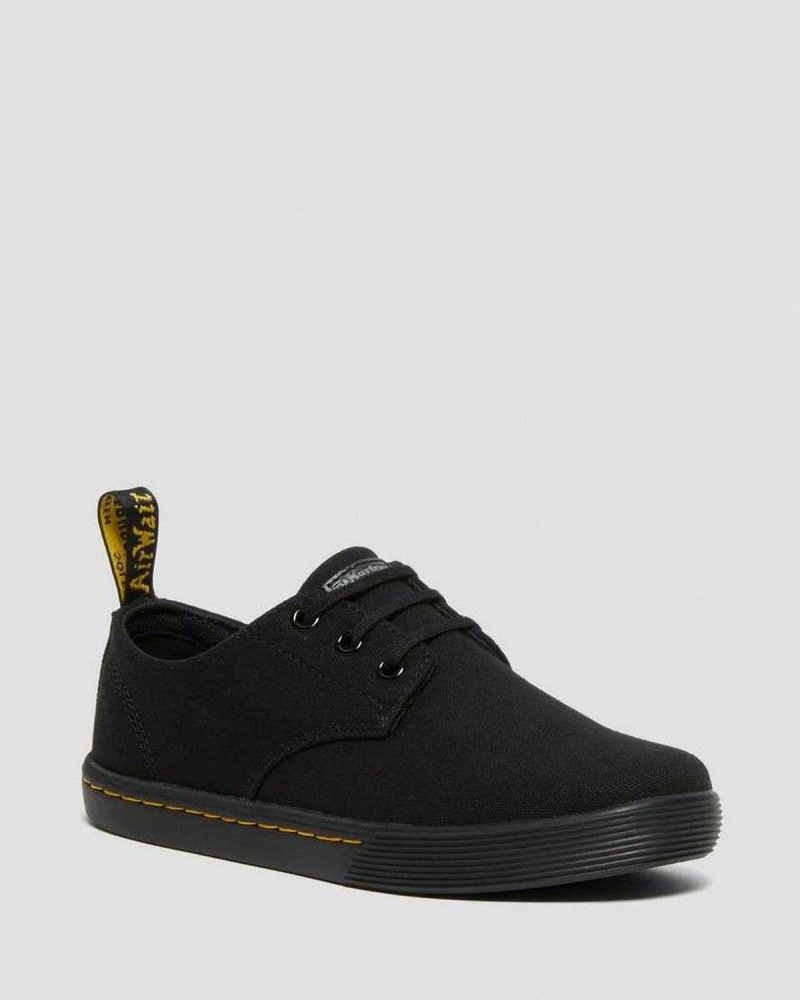 Black DR Martens Santanita Canvas Casual Shoes | 0457ZLXIV