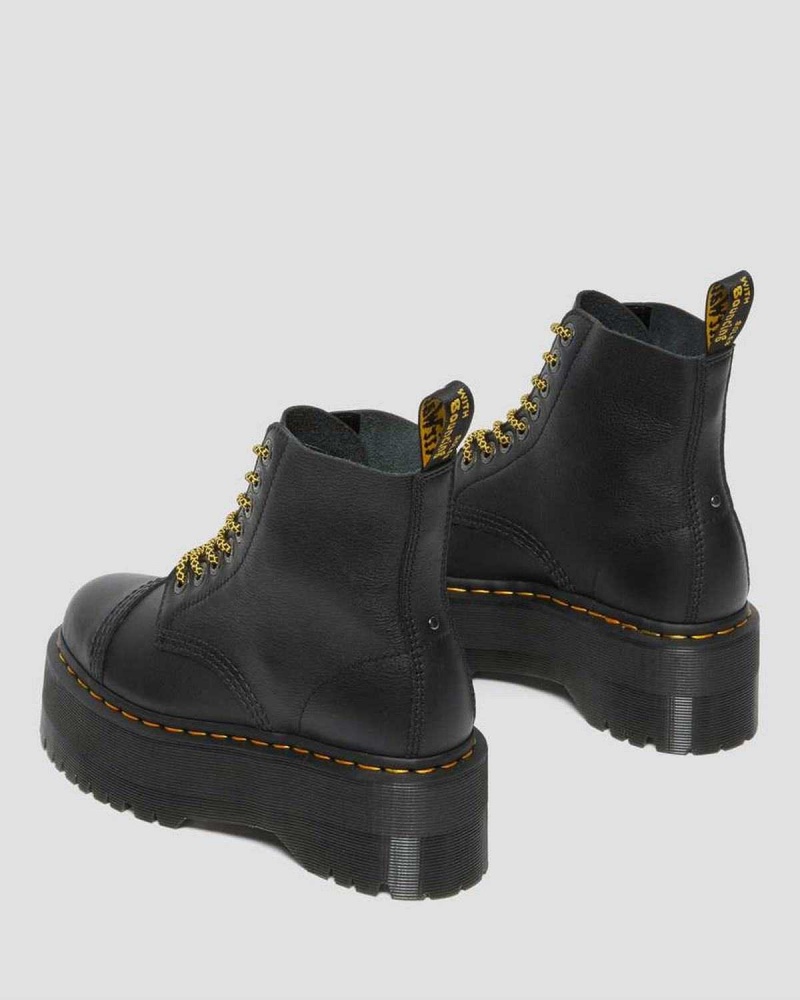 Black DR Martens Sinclair Max Pisa Leather Platform Boots | 1894XQFJT