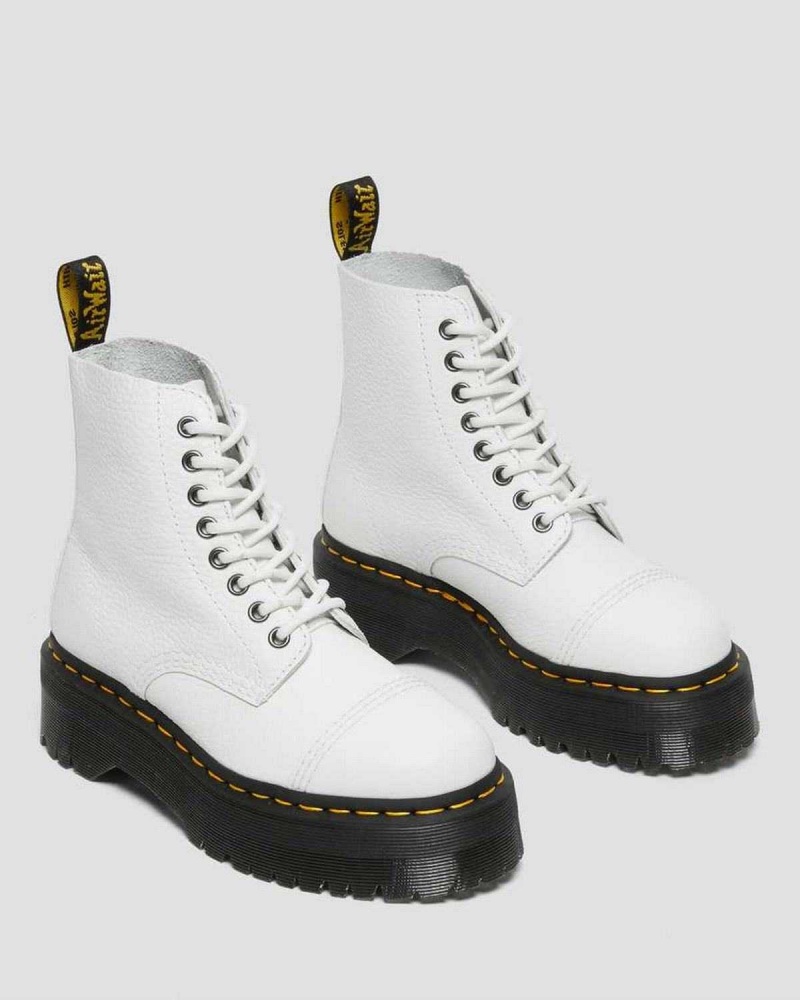 Black DR Martens Sinclair Milled Nappa Leather Platform Boots | 5608ONEIG