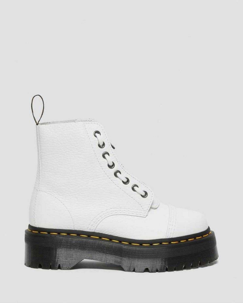 Black DR Martens Sinclair Milled Nappa Leather Platform Boots | 5608ONEIG