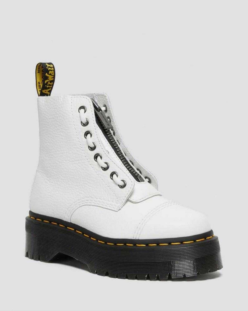 Black DR Martens Sinclair Milled Nappa Leather Platform Boots | 5608ONEIG