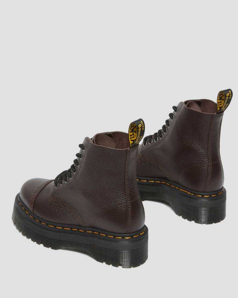 Black DR Martens Sinclair Milled Nappa Leather Platform Boots | 6518IJZLT