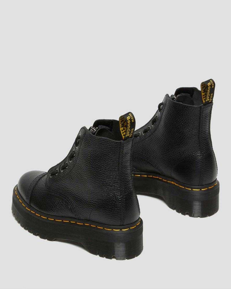 Black DR Martens Sinclair Milled Nappa Leather Platform Boots | 2340VMTPK