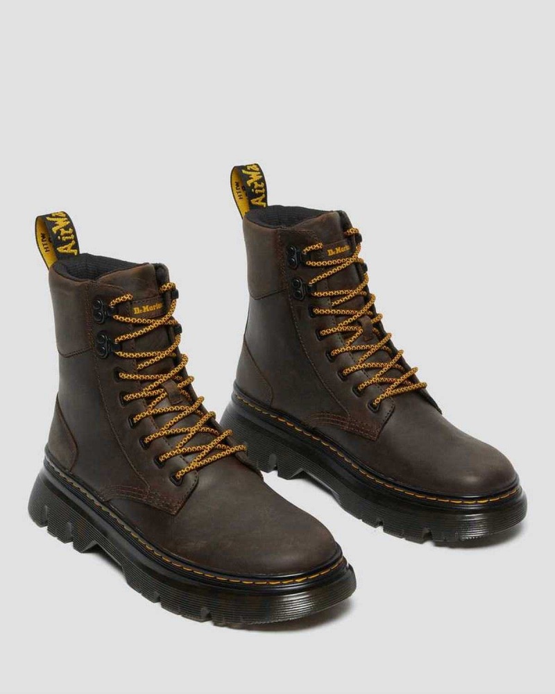 Black DR Martens Tarik Crazy Horse Leather Utility Boots | 6039SJVFN