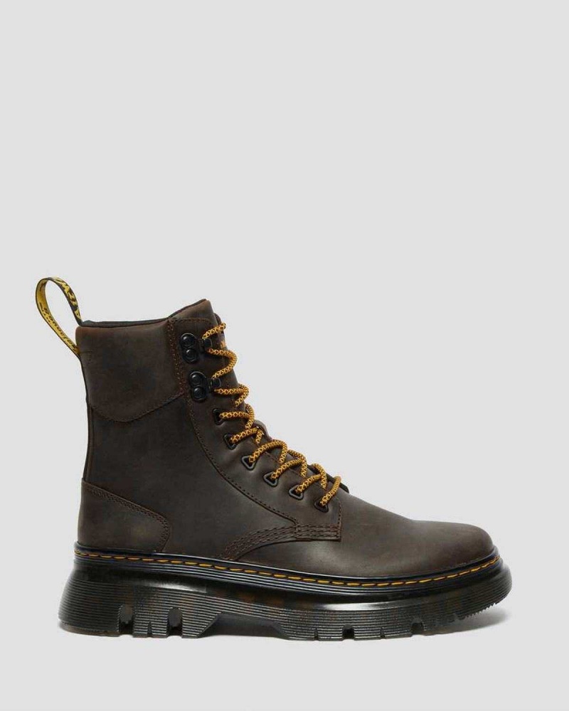 Black DR Martens Tarik Crazy Horse Leather Utility Boots | 6039SJVFN