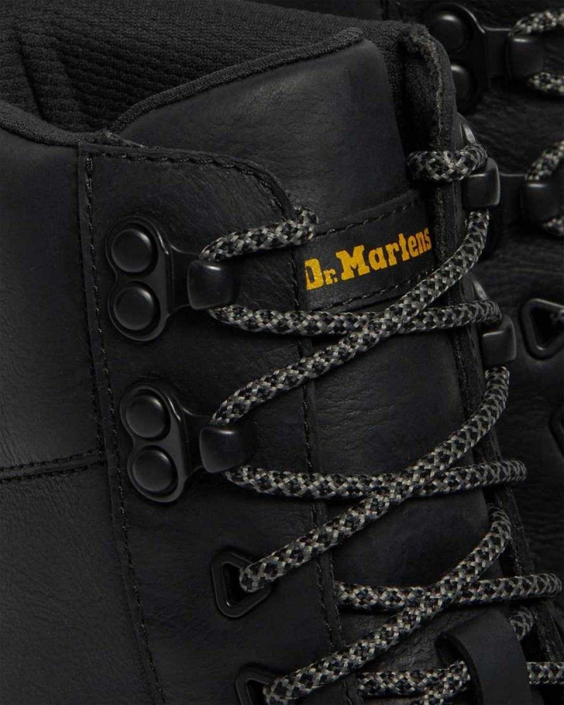 Black DR Martens Tarik Wyoming Leather Utility Boots | 3972IDLPC