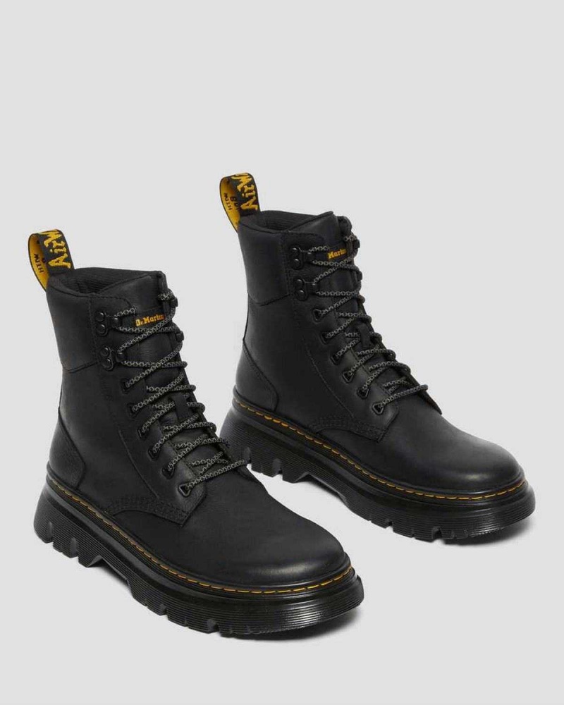 Black DR Martens Tarik Wyoming Leather Utility Boots | 3972IDLPC