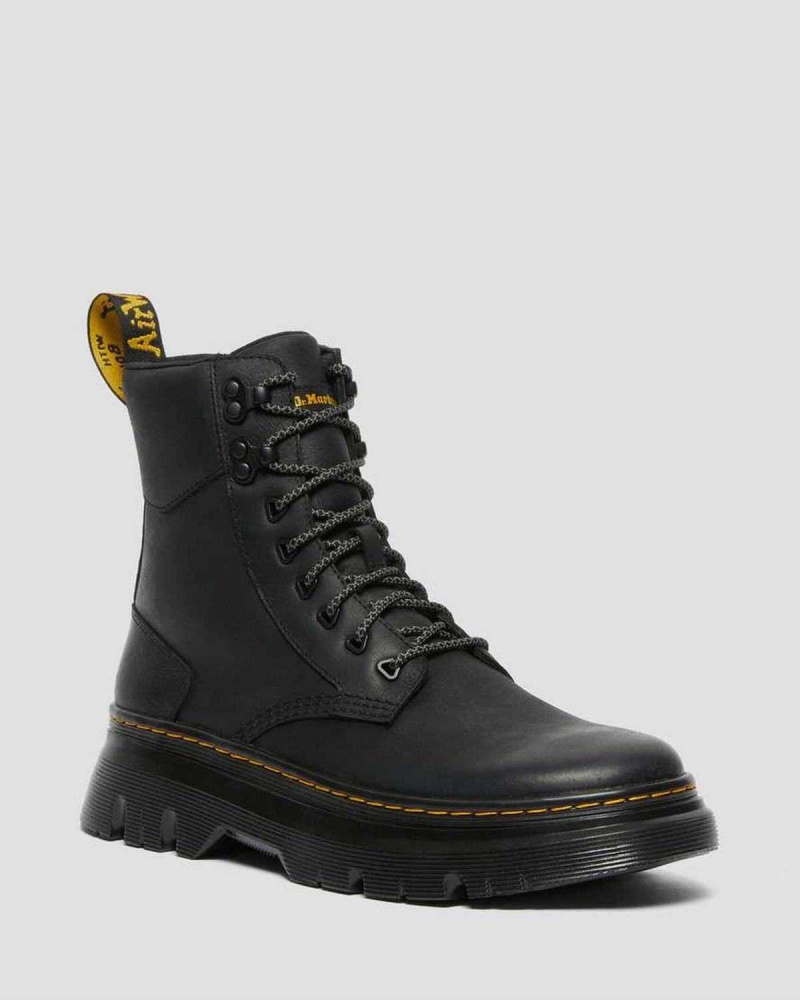 Black DR Martens Tarik Wyoming Leather Utility Boots | 3972IDLPC