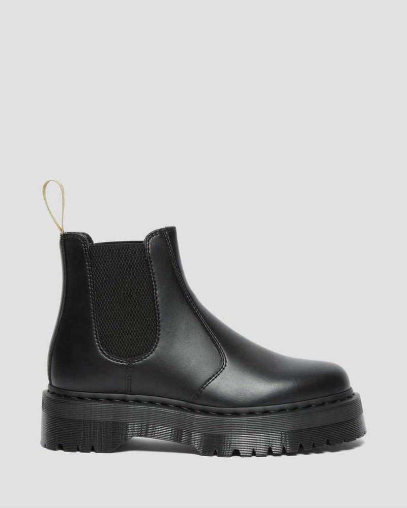 Black DR Martens Vegan 2976 Felix Platform Chelsea Boots | 0935XOAUD