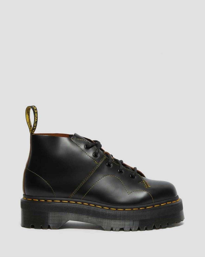 Black Grey DR Martens Church Platform Monkey Boots | 2491PYBND