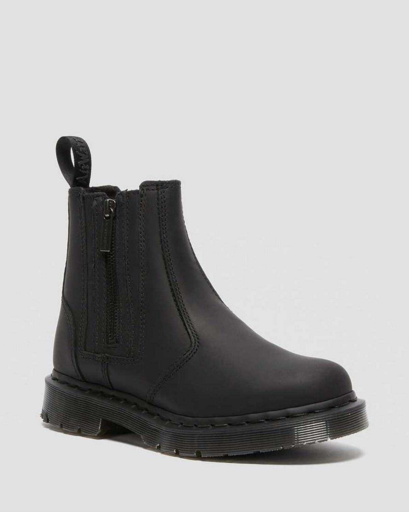 Black White DR Martens 2976 DM\'s Wintergrip Zip Chelsea Boots | 4698OASFV