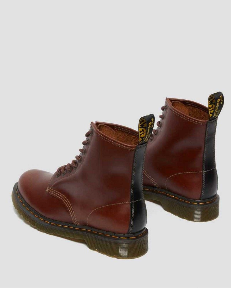 Brown Black DR Martens 1460 Abruzzo Leather Lace Up Boots | 4025ZQVOF