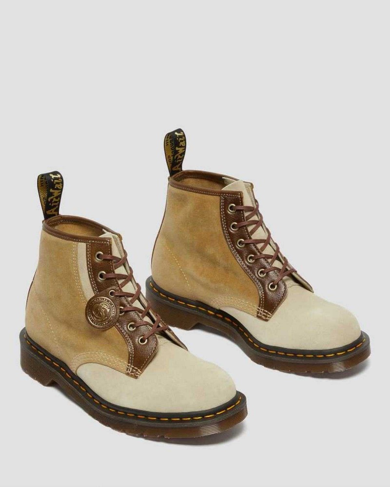 Brown DR Martens 101 Made in England Suede Ankle Boots | 7538NUQHD