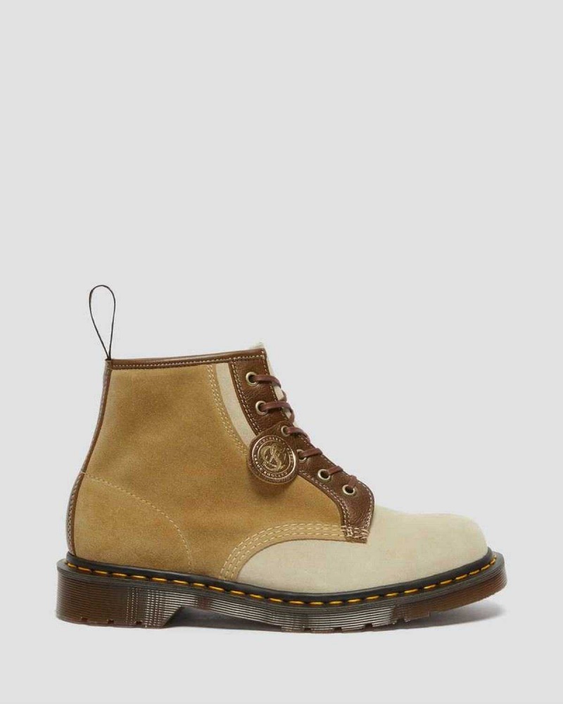 Brown DR Martens 101 Made in England Suede Ankle Boots | 7538NUQHD